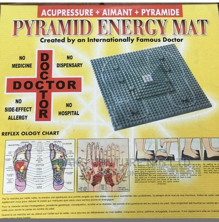 Tapis d'énergie pyramidale acupression