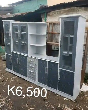 Kitchen set white with dark gray facades