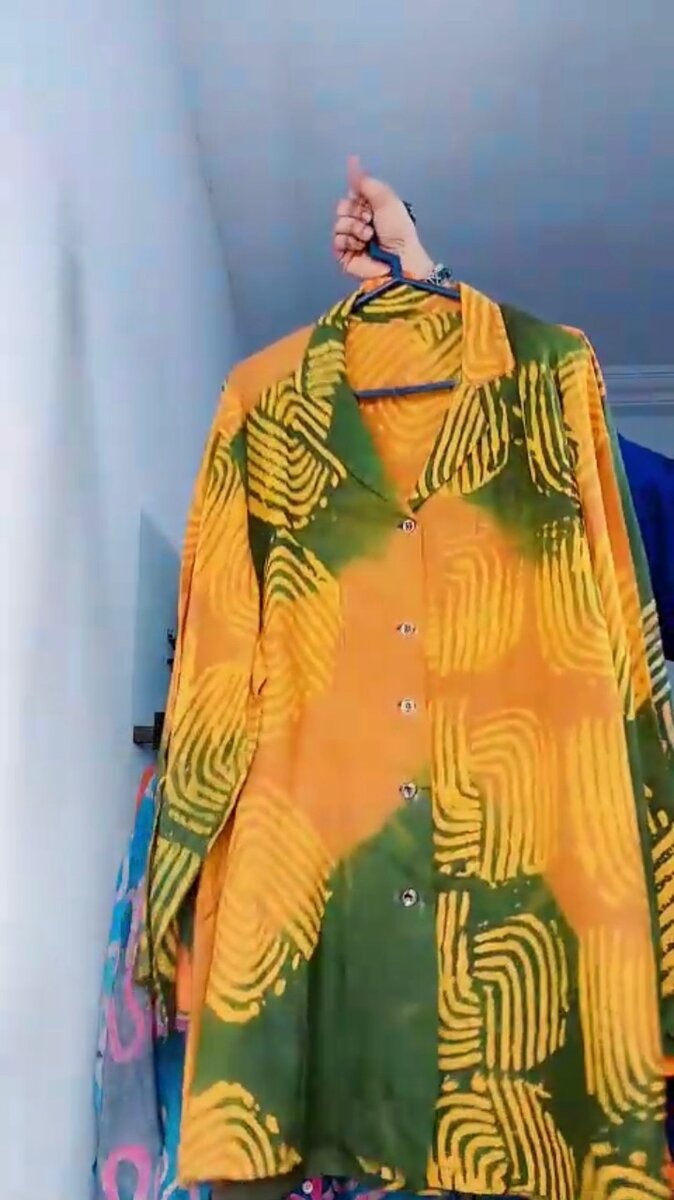 Chemise longue imprimée bohème