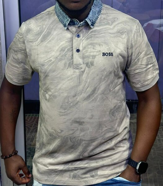 Polo homme col contrasté