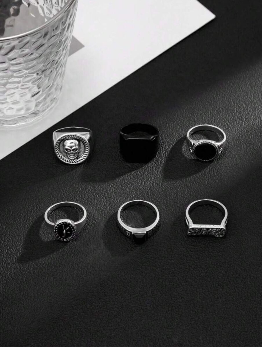 Ensemble de 6 bague à la mode