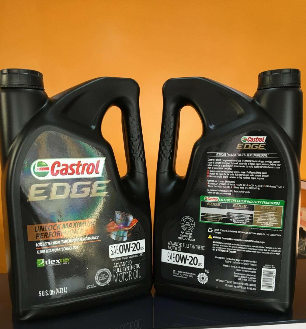 Castrol Edge 0W20 Engine Oil 5L imported from USA