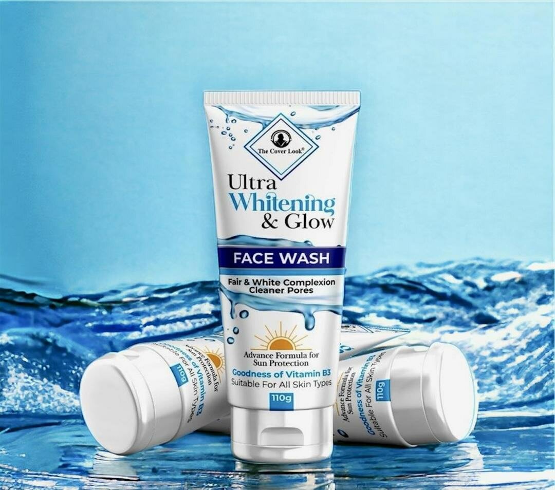 Blue whitening and brightening face wash
