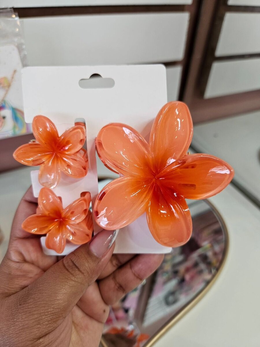 Pinces à cheveux fleur style tropical
