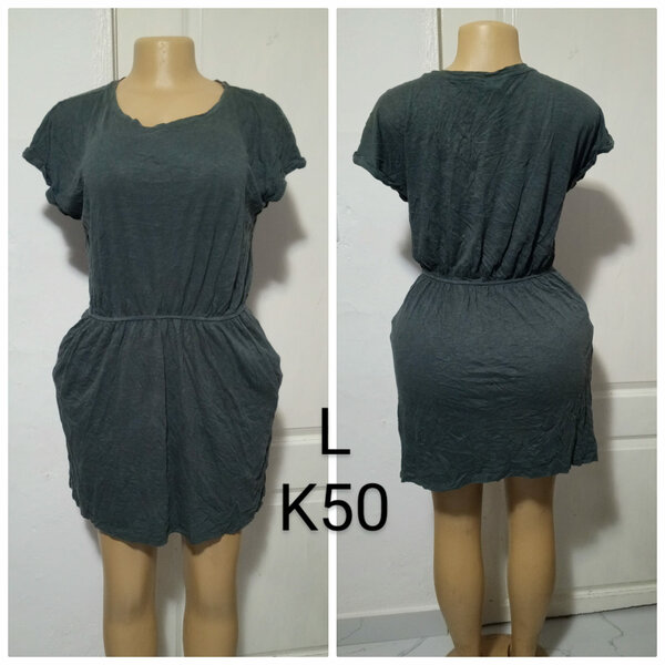 Women's short dress dark gray , size L