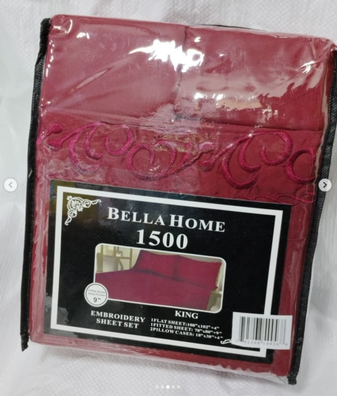 4PCS KING SIZE BELLA HOME BEDSHEET