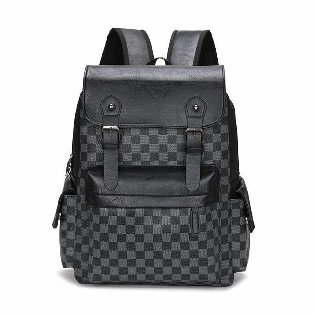 Classic leather backpack, check