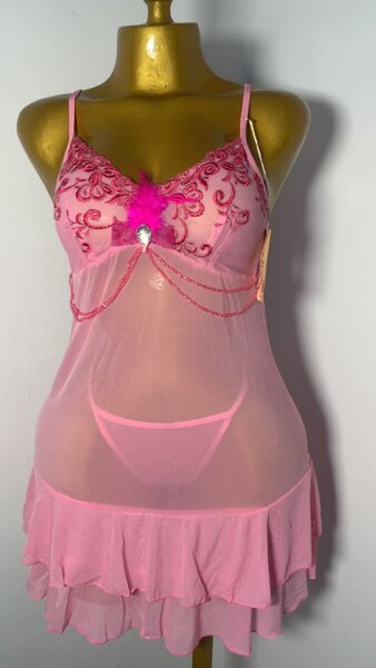 Nuisette Sexy en Dentelle Rose