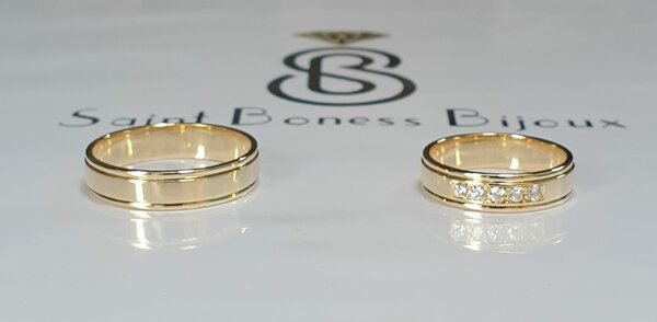 Bague alliance or jaune 18k