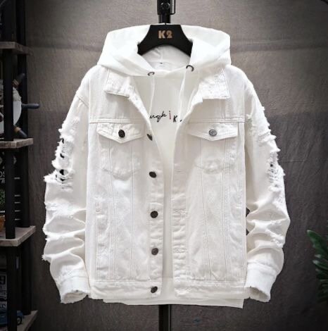 Veste Jean Blanche Décontractée