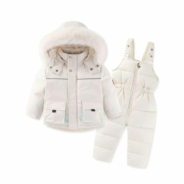 A set of 2 items, a winter jacket and a jumpsuit for children.