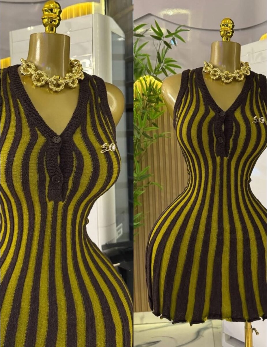 Robe ajustée rayée