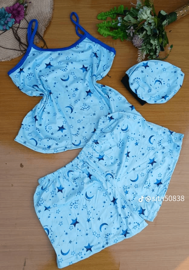 Pyjama court imprimé femme