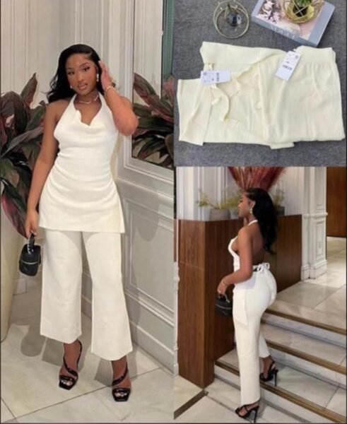 Ensemble blanc élégant femme