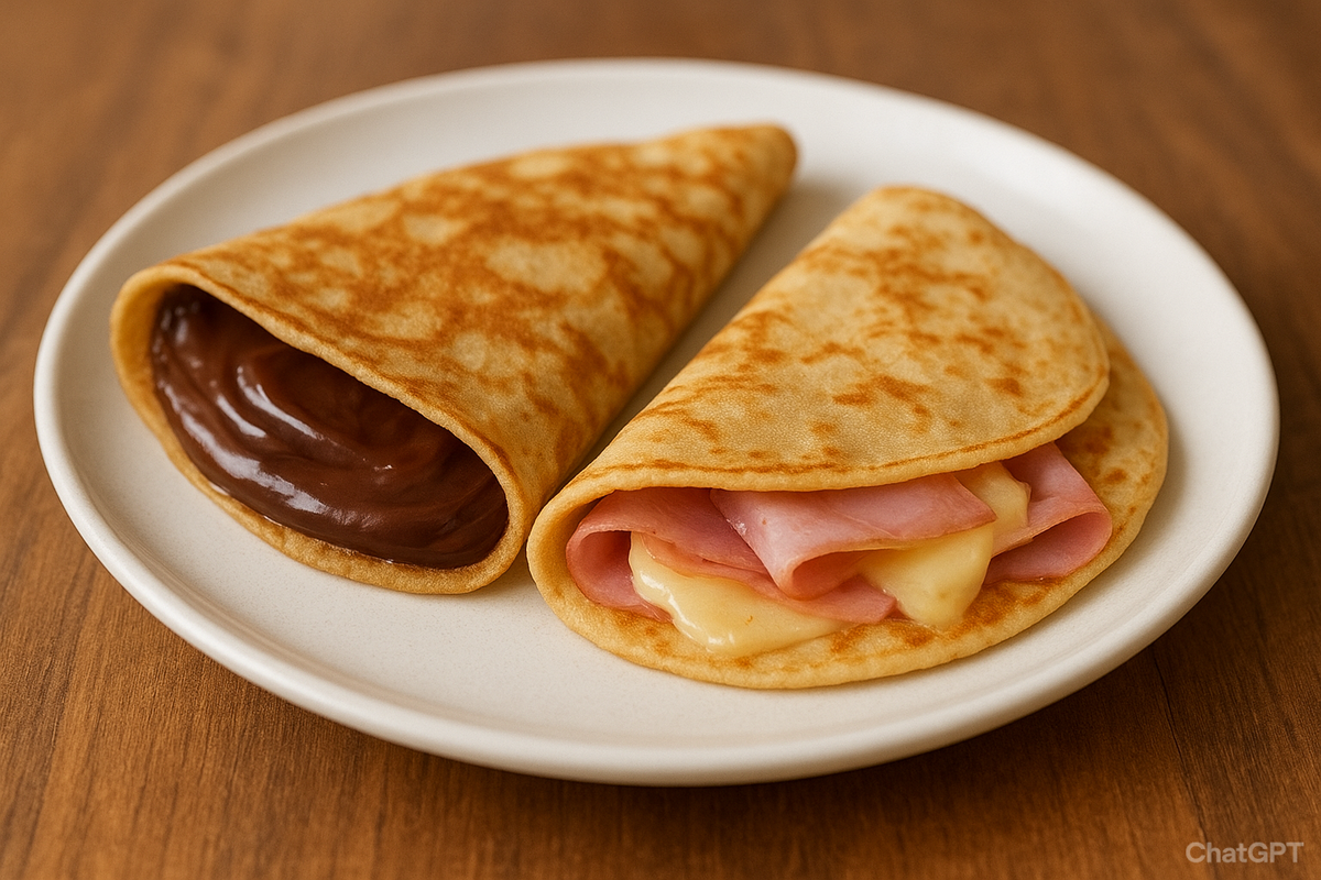 Crêpes 2 sucrées et 2 salées