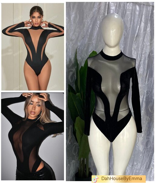 Body noir transparent sexy