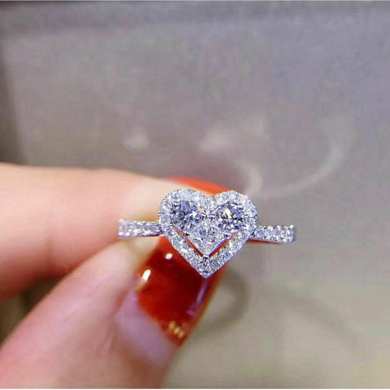Dainty heart promise ring