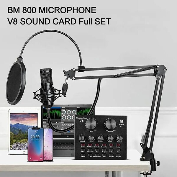 BM800 Microphone And Livestream Sound Card