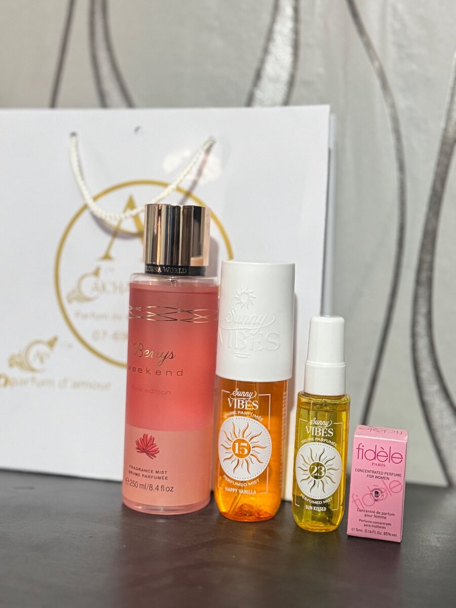 Ensemble de produits de beauté parfumés