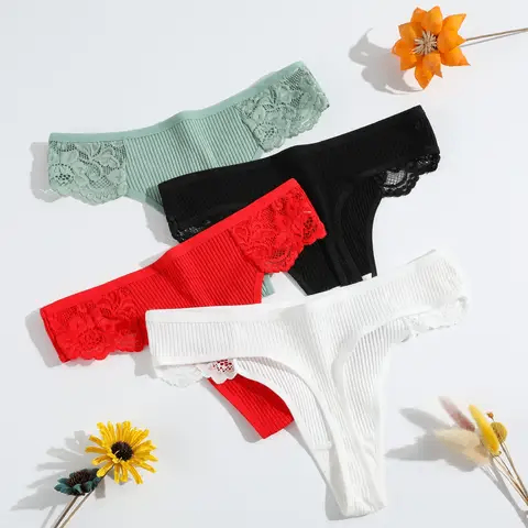 Cotton thong panties
