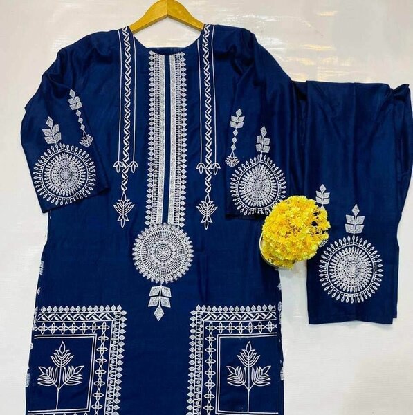 2 PCs block print women suit