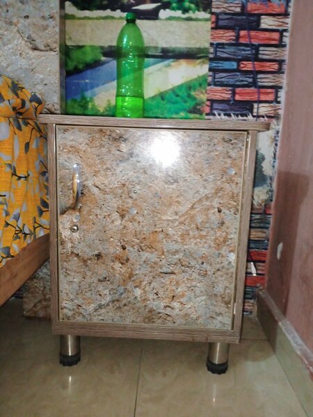 Bed with side table