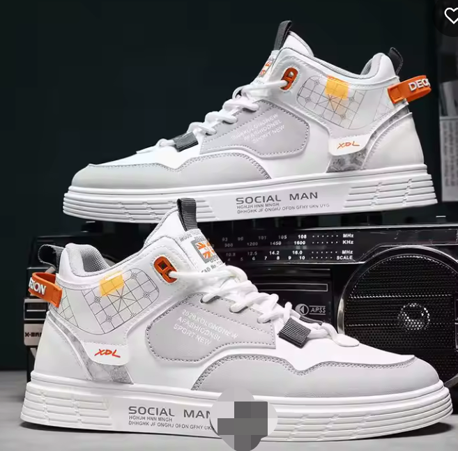 High top men's  versatile casual sports shoes
