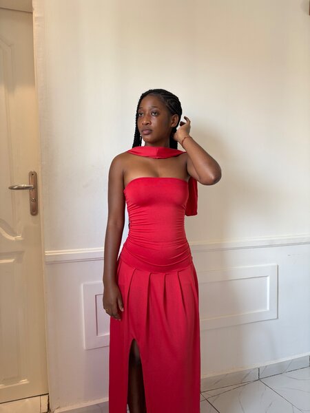 Robe bustier avec fente