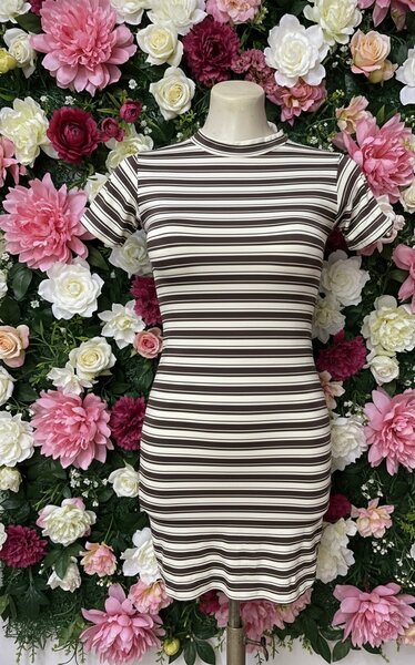 Robe moulante à rayures chic