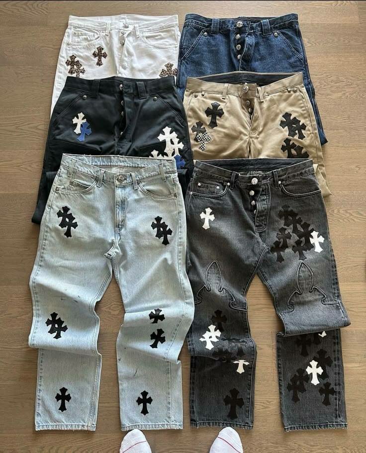 Jeans en denim patch croix
