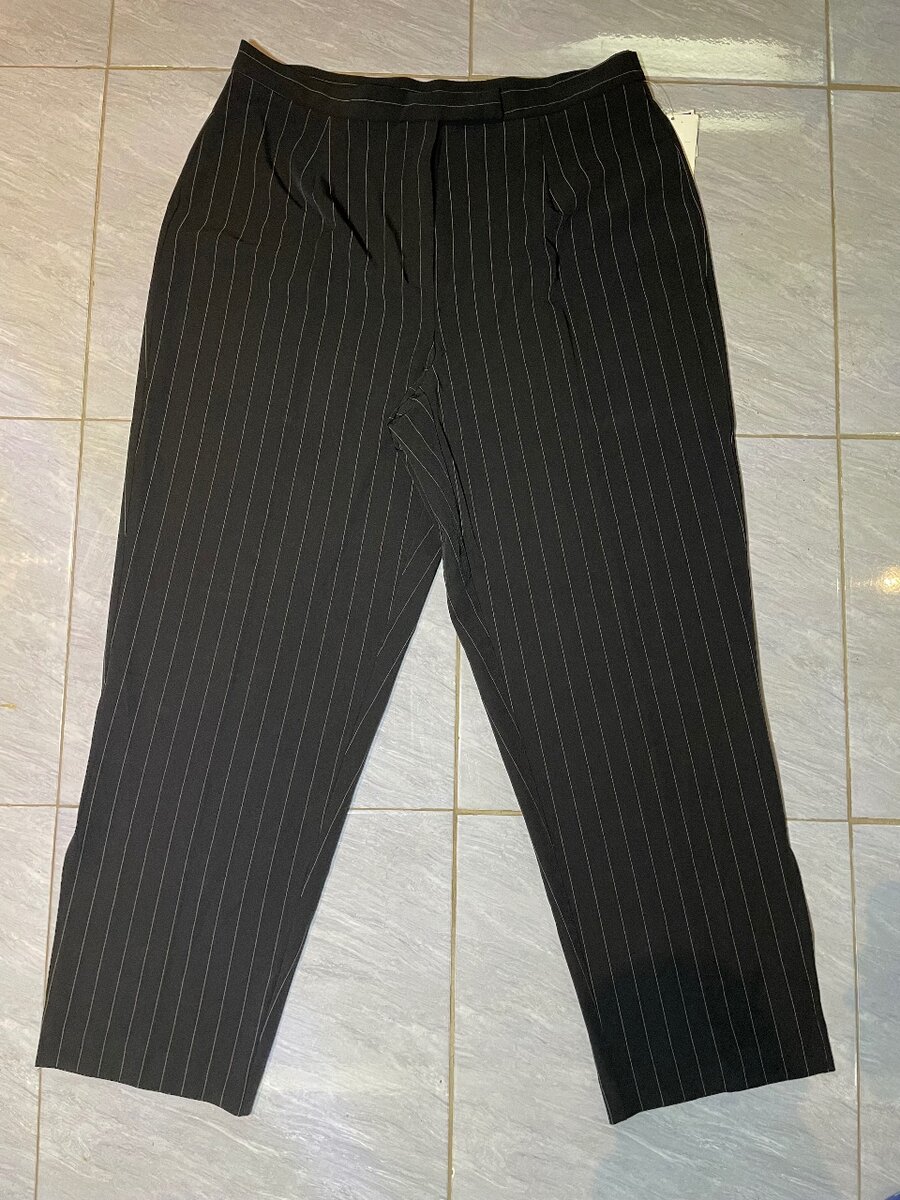 Black pin striped trousers