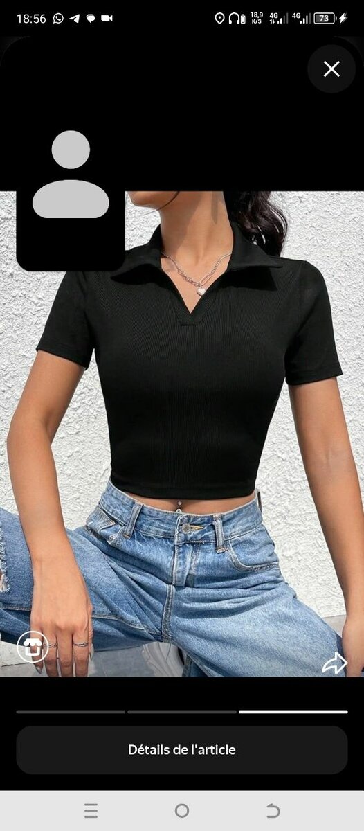 Crop Top Polo Femme