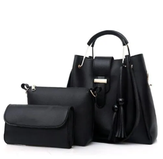 Black 3Pcs Handbags for girls and women