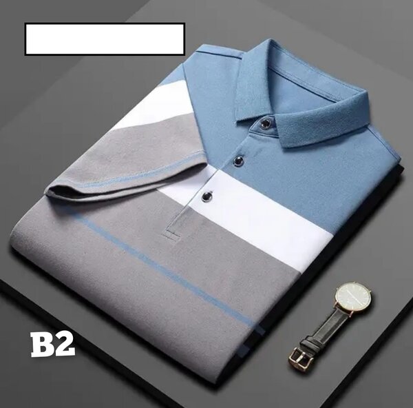 Polo homme, gris-bleu