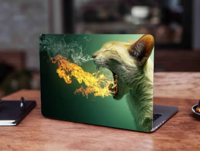 Cat Fire Laptop Skin Vinyl Stickers Decal,12 13 14 15 15.6 inches Notebook Laptop Skin Sticker for all Laptops