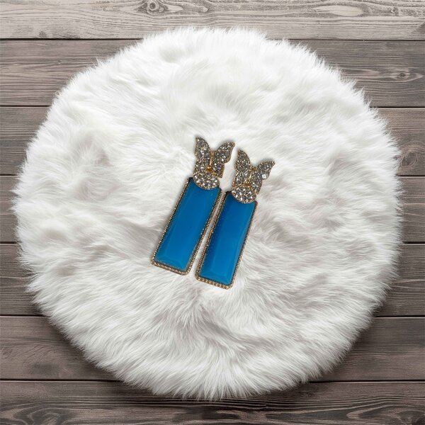 Long Stud Butterfly Earrings