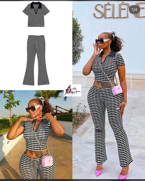 Tenue décontractée à rayures