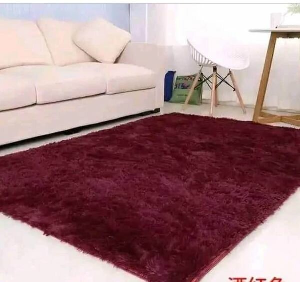 Fluffy carpets burgundy