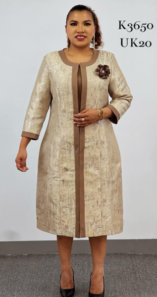 Brown Gold 2 Piece Suit