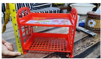 The Pantry Double Layer Hollow Shelf Plastic Storage Rack 2 Tier Shelf Holder Home & Office Multipurpose Plastic Rack / Room Organizer