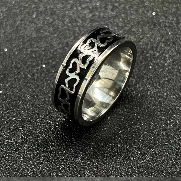 Bague cœur en acier inoxydable