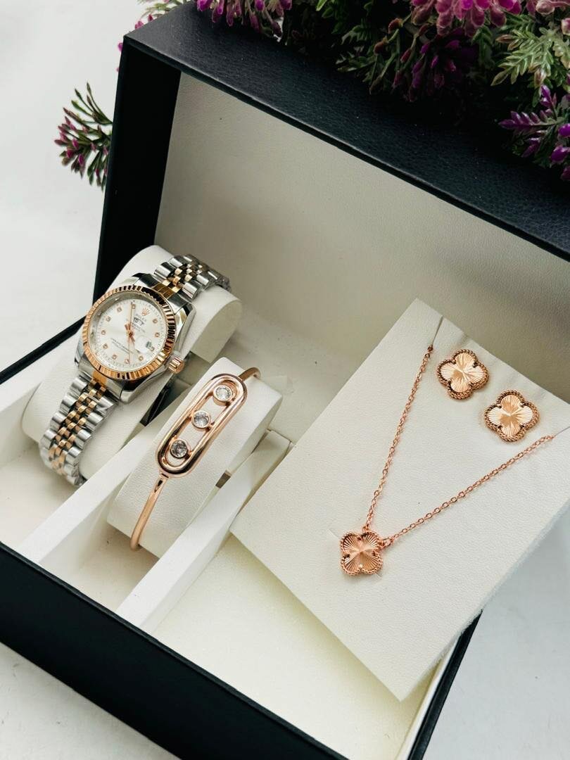 Rose gold watch set