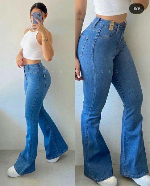 Jean à pattes d'éléphant tendance