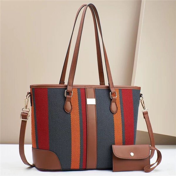 Sac fourre-tout rayé élégant