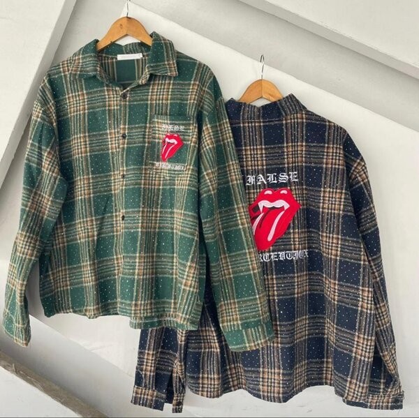 Chemise à carreaux rétro tendance