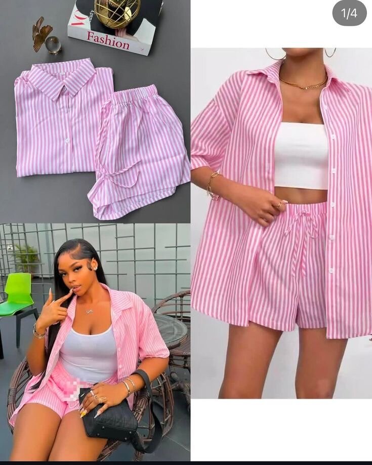 Ensemble short et chemise féminine