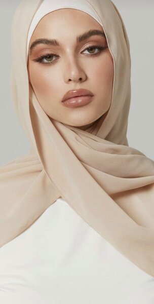 BEIGE CHIFFON HIJAB
