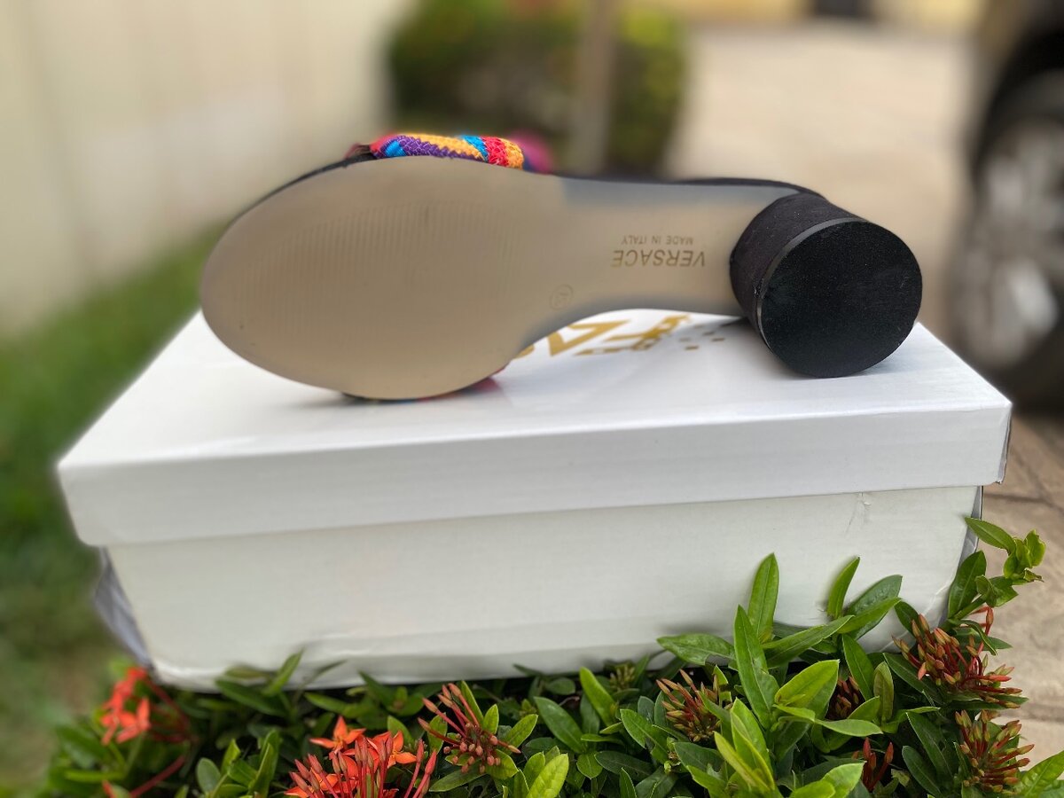 Sleek  Versace easy wear heel sandals