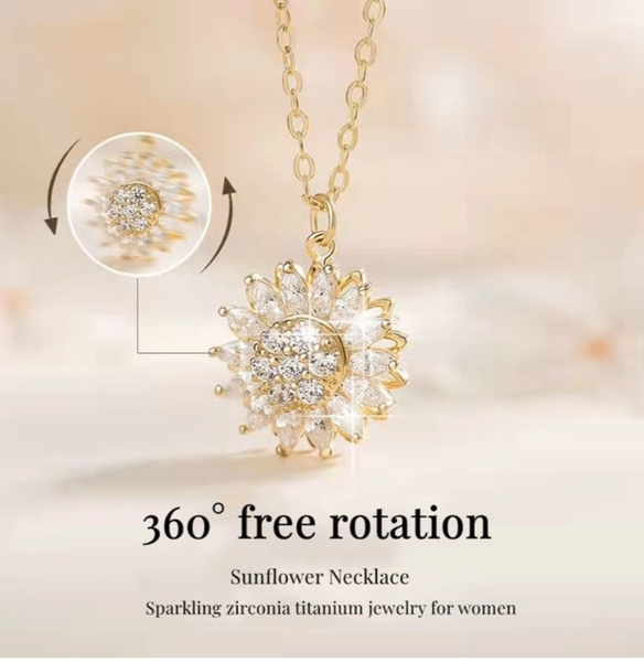 Beautiful Rotating Sunflower Necklaces for sale