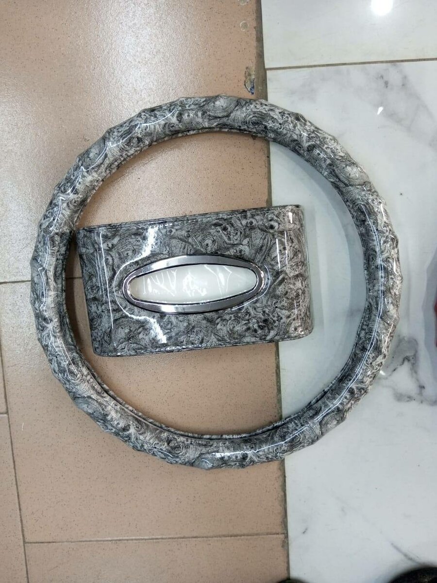 Protège volant + boite a mouchoirs en cuir haut de gamme